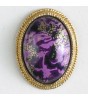 Gullknapp, 18mm oval, syrin