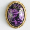 Gullknapp, 18mm oval, syrin
