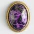 Gullknapp, 18mm oval, syrin