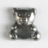 Barneknapp, 18mm bamse,sølv