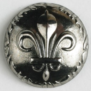 Sølvknapp, 20mm fransk lilje