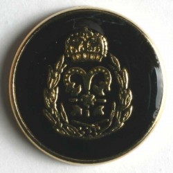 Gullknapp, 15mm svart/krone