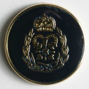 Gullknapp, 15mm marine/krone