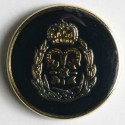 Gullknapp, 15mm marine/krone