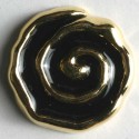 Gullknapp, 15mm rose,sort