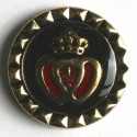 Gullknapp, 15mm sort