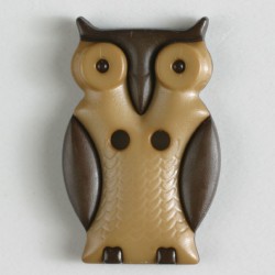Barneknapp, 25mm ugle brun