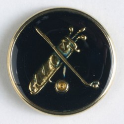Gullknapp, 20mm Emalje,golf