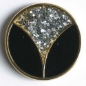 Gullknapp, 15mm V-glitter