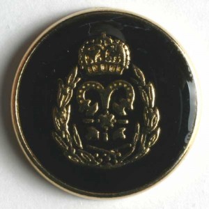 Gullknapp, 19mm svart/krone