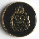 Gullknapp, 19mm svart/krone