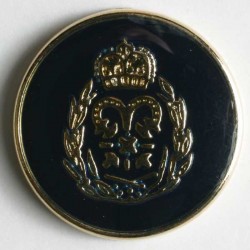 Gullknapp, 19mm marine/krone