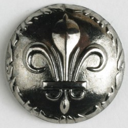 Sølvknapp, 25mm fransk lilje