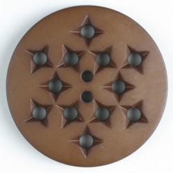 Knapp, 32mm rund, brun