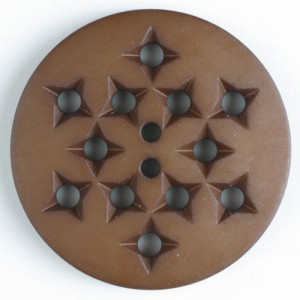 Knapp, 32mm rund, brun